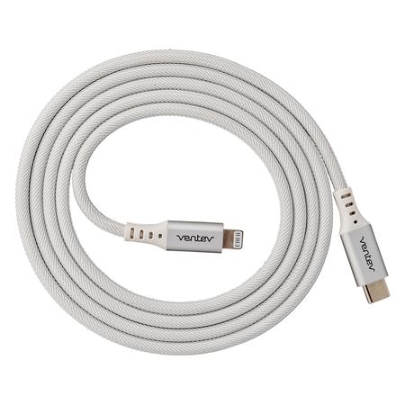 VENTEV Chargesync Alloy USB C to Apple Lightning Cable 4ft, White AC4-WHT253045